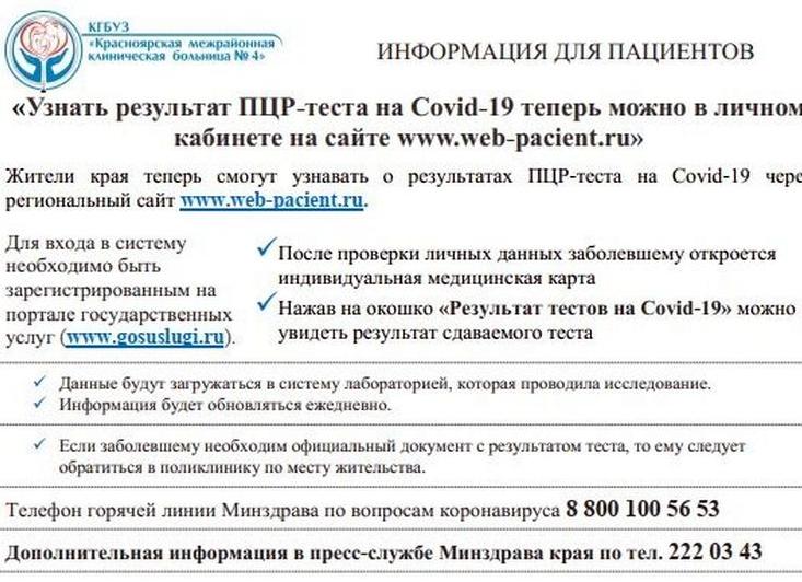 результаты ПЦР тестов