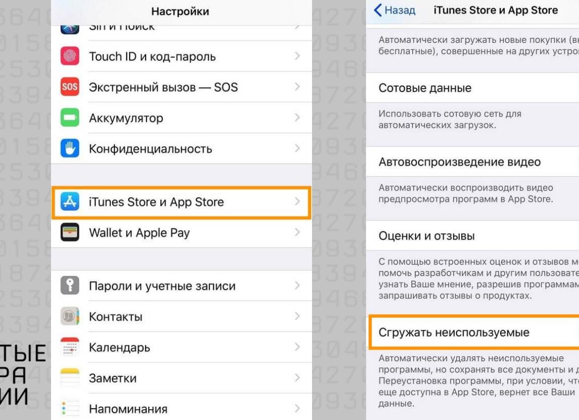 Сгружать неиспользуемые
