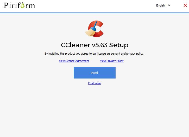 Установка CCleaner