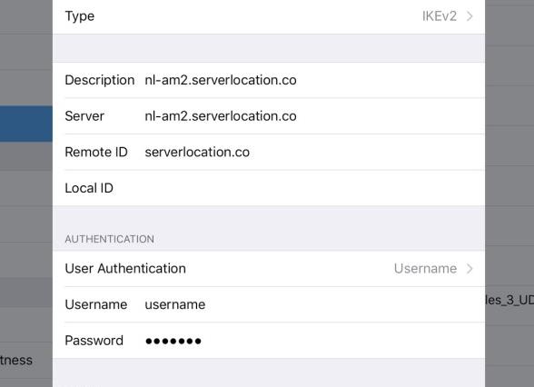 Добавить конфигурацию VPN