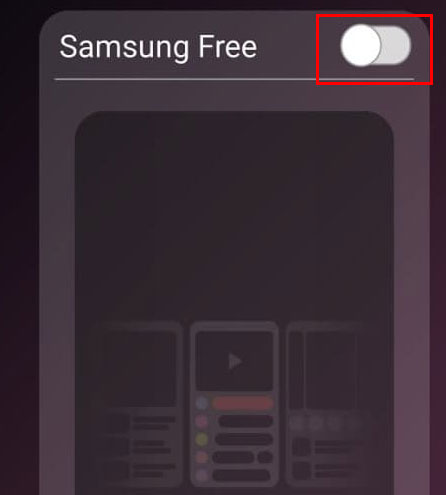 Отключение Samsung free с панели уведомлений